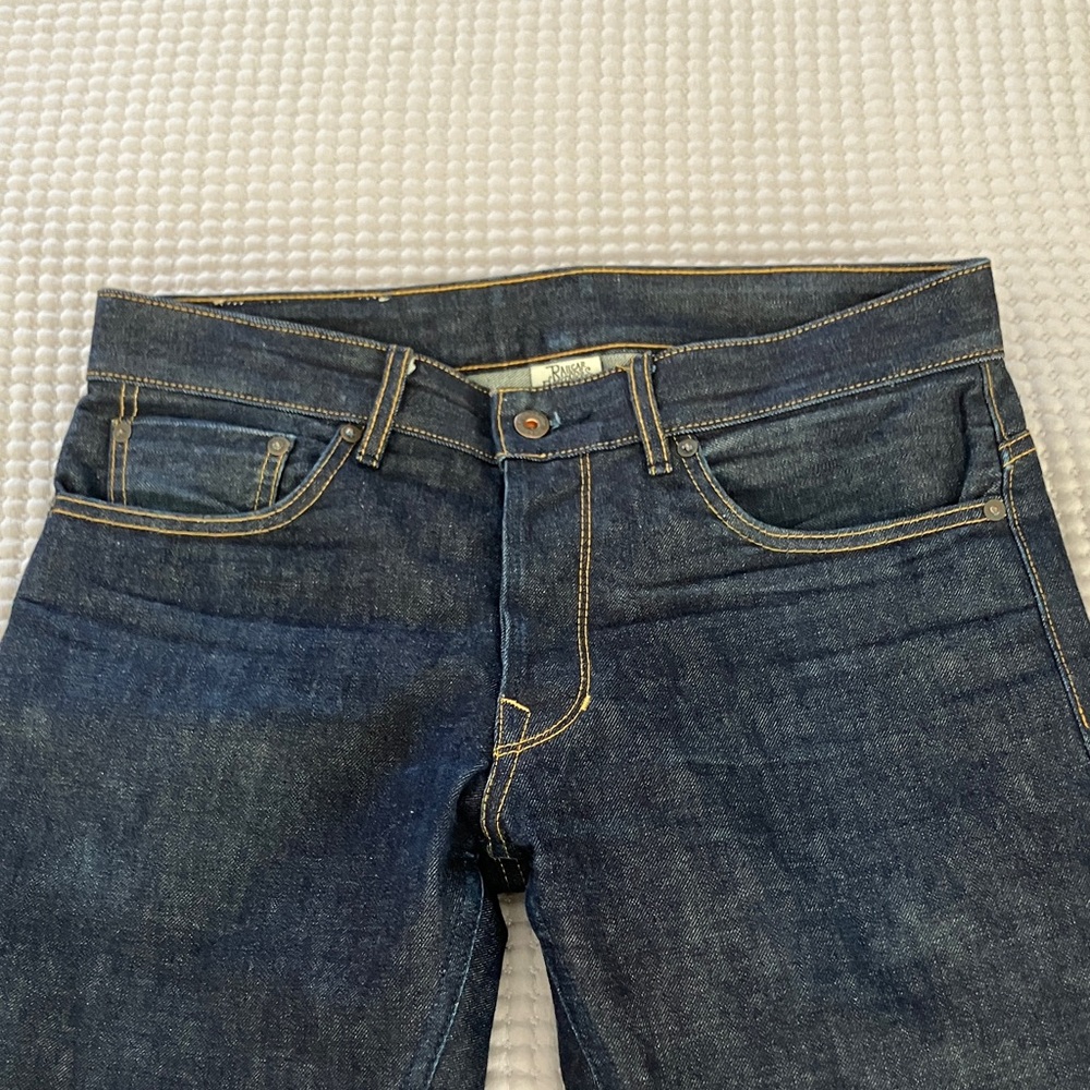 Men's Dark Blue Straight Jeans - Picture 6 of 13